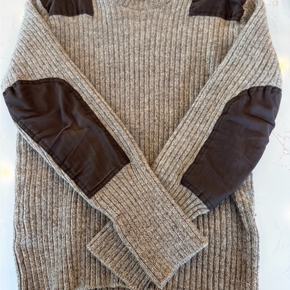 Cabela's Chunky Thick Rib Pure New Wool Crewneck Hunting Sweater with Patches LG - Picture 12 of 12